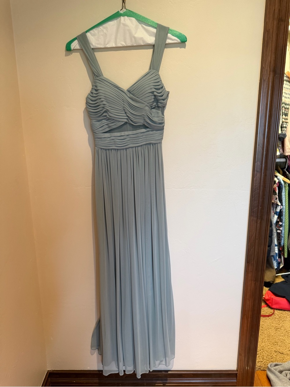 Birdy Grey Dusty Blue Pleated Maxi Dress